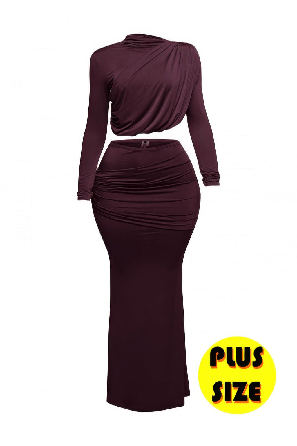Shirring Detailed Top & Long Skirt Set