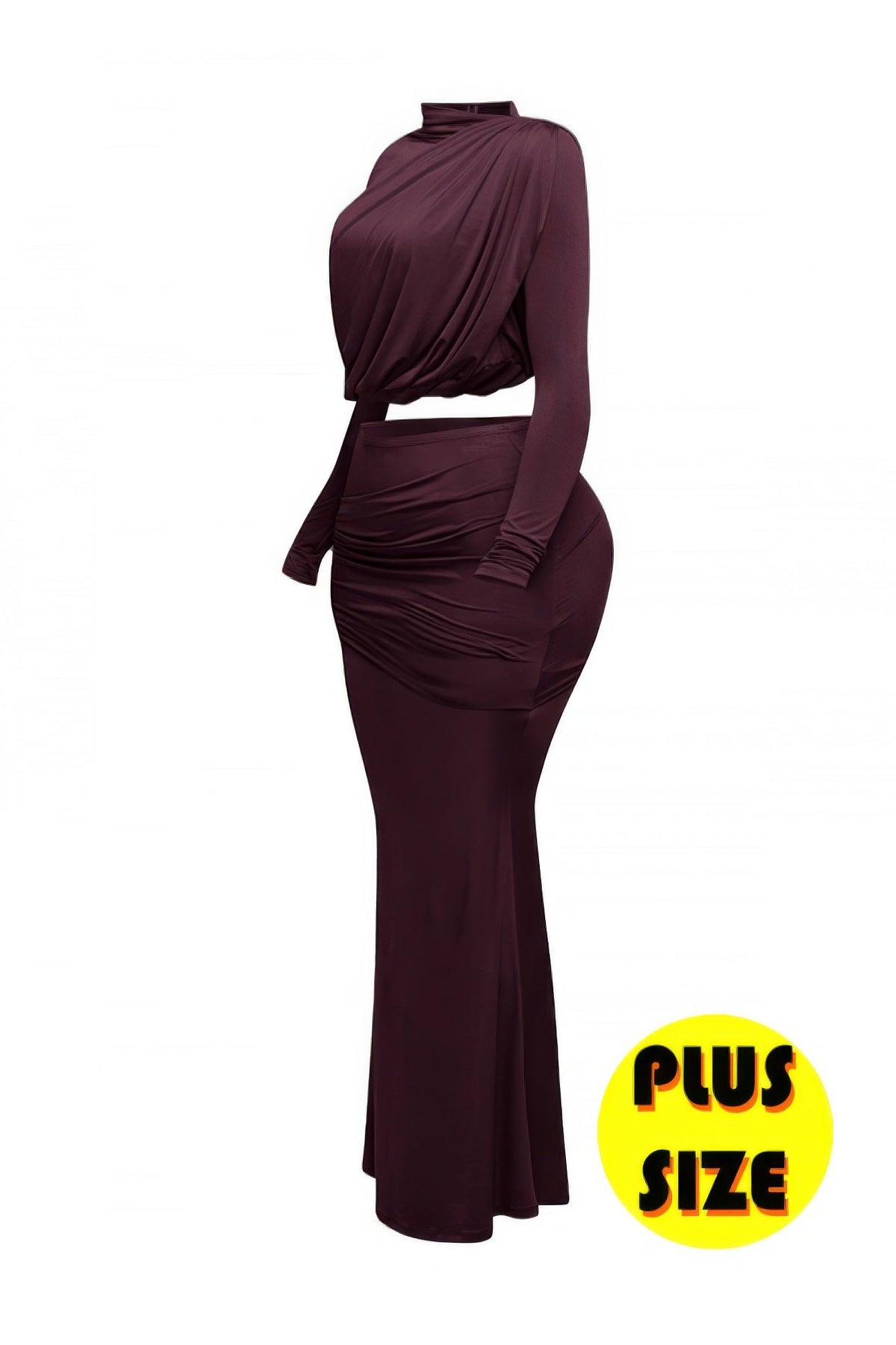 Shirring Detailed Top & Long Skirt Set