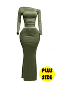 One Side Off Shoulder Top & Skirt Set