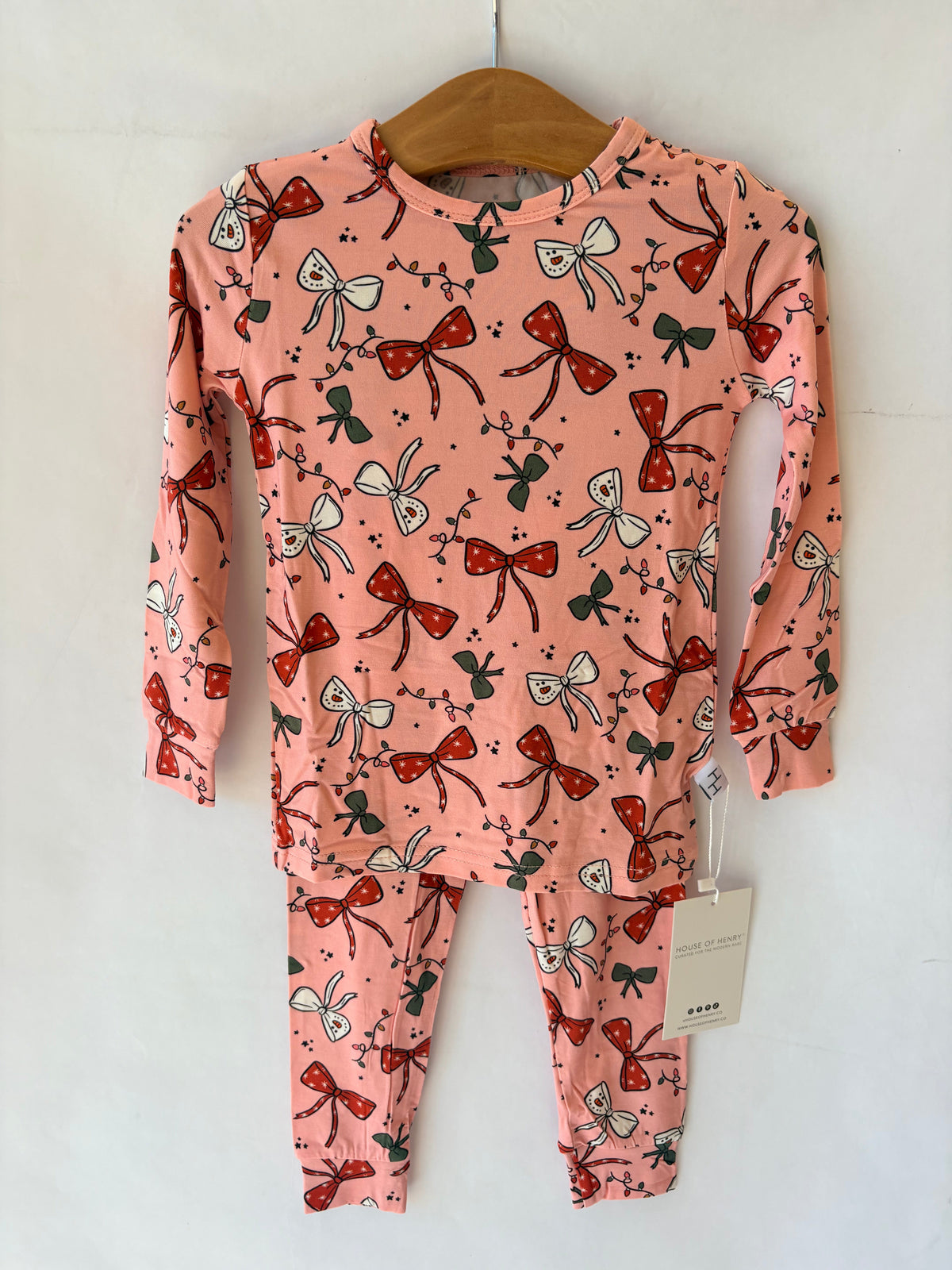 Holiday Bows 2 piece PJ's