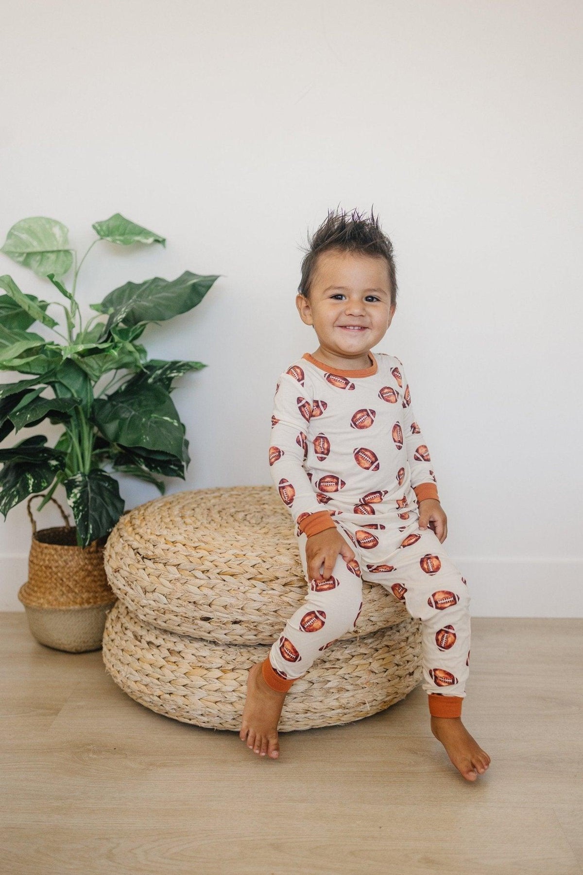 Football Print 2pc Bamboo Pajamas