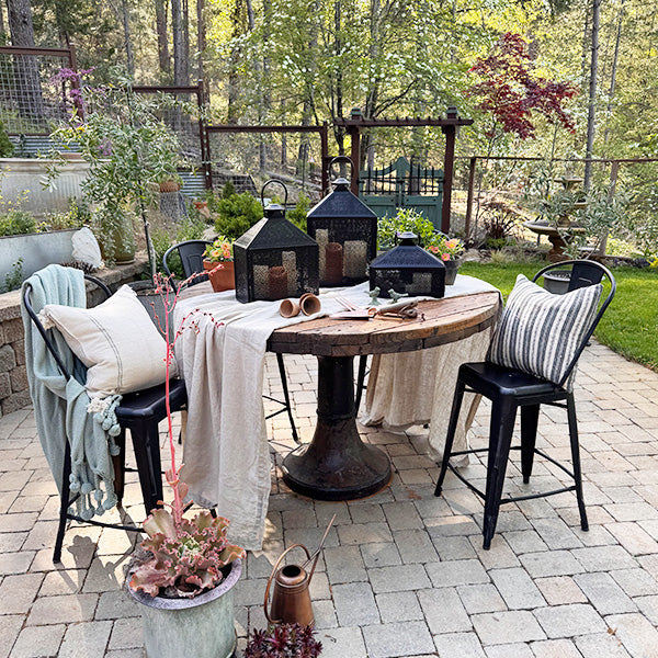 Perforated Iron Metal Lanterns, Set of Three